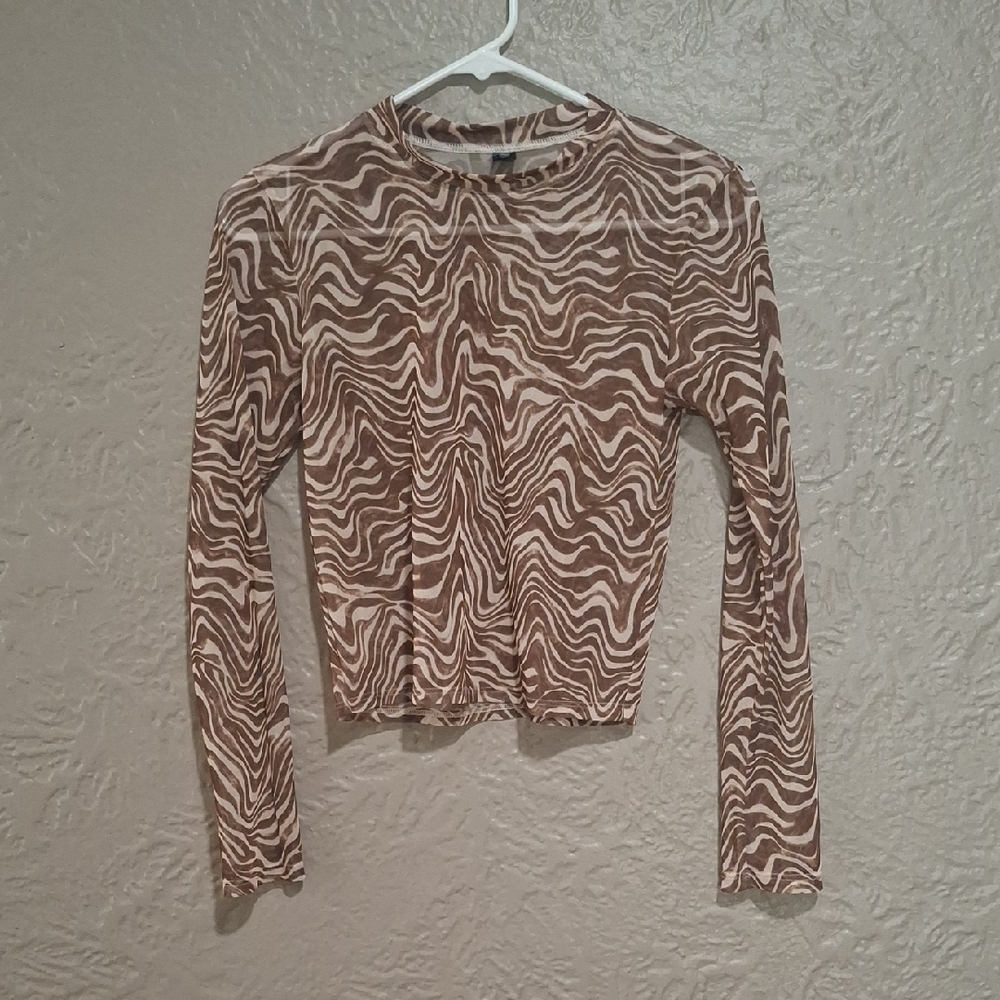 Noli Wome's Brown Fitted Crop Blouse Size S